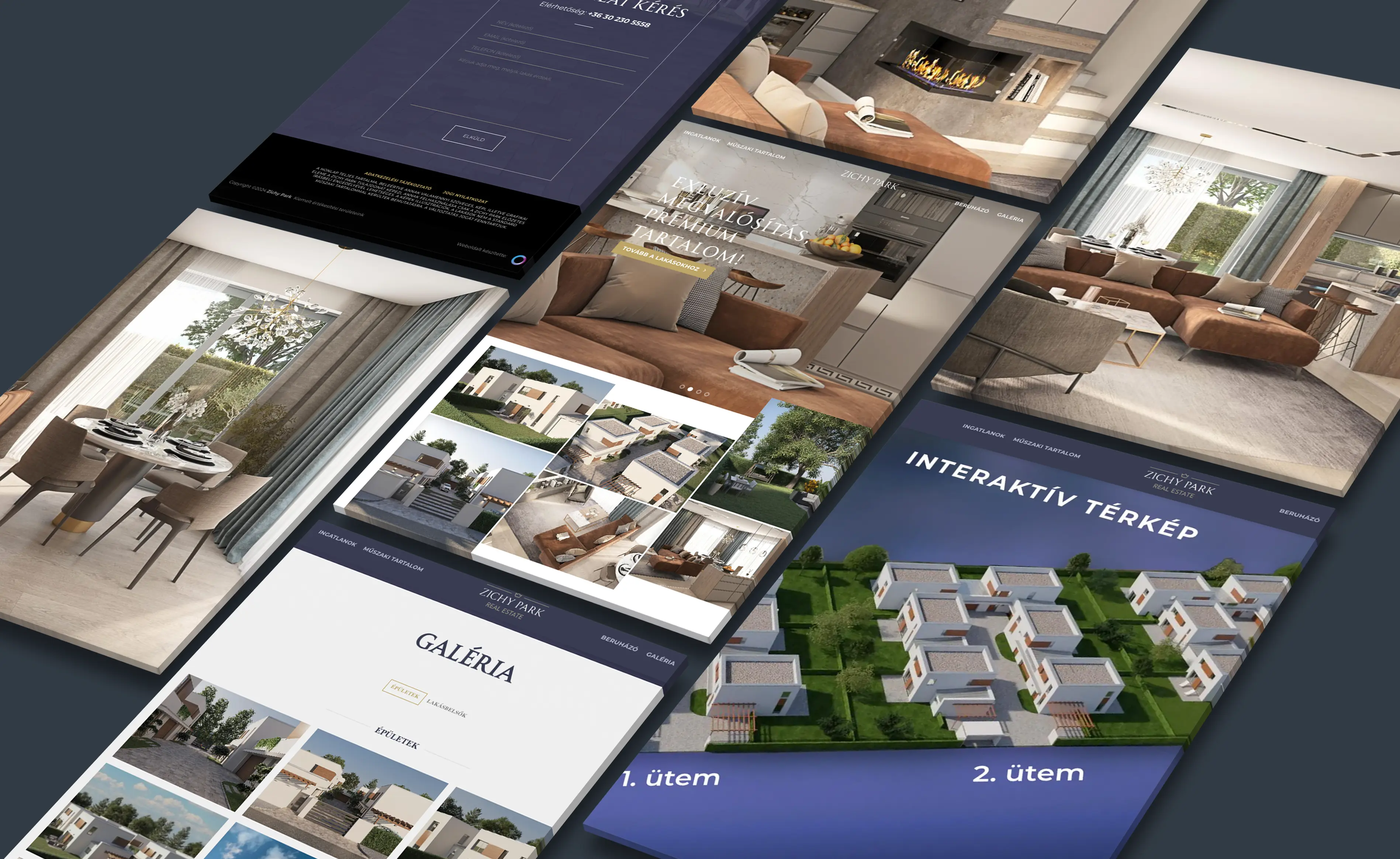 Zichy Park weboldal teljes nézet